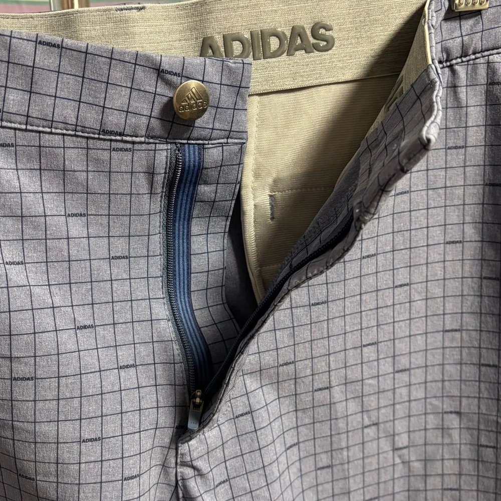 Adidas 365 Ultimate Golf Shorts, windowpane plaid, size 36. 9